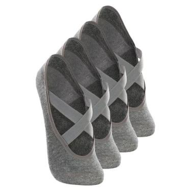 Imagem de Kit 4 Pares de Sapatilhas Antiderrapante Pilates Lupo 4942-006 - Genér