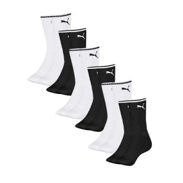 Imagem de Kit 6 Pares De Meias Cano Alto Masculina Adulto Com Solado Atoalhado -