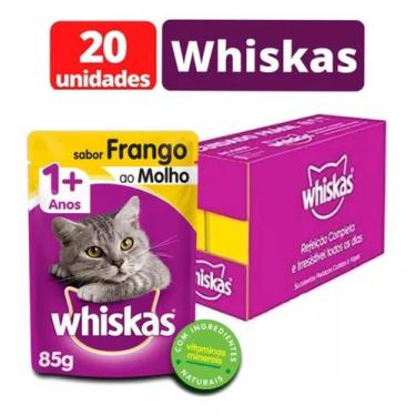 Imagem de Sachê Whiskas Ração Úmida Gatos Todos Tamanhos Caixa 20un, AD FRANGO