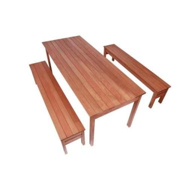 Imagem de Conjunto Churrasco Mesa e bancos 2 metros em Madeira Maciça - ALF MÓVE