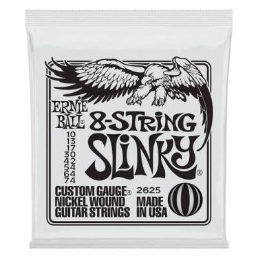 Imagem de Encordoamento guitarra ernie ball 010.074 2625 slinky 8 cordas