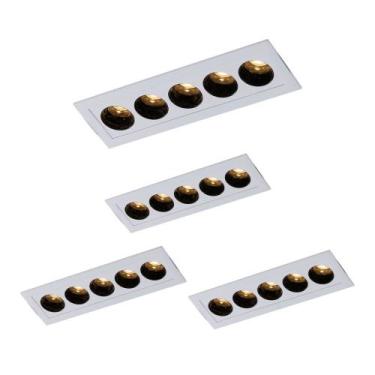 Imagem de 4 Spots de Embutir Nordecor Powerus LED 10W Bivolt  Branco 3000K Luz A