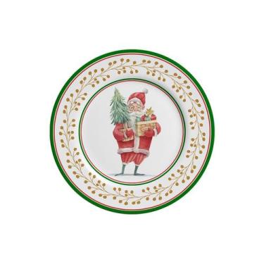 Imagem de Conjunto com 6 Pratos de Sobremesa Ho Ho Ho Natal Acetinado Ø21cm - Al