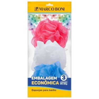 Imagem de Kit Com 3 Esponjas Em Nylon Para Banho Marco Boni, Colorido