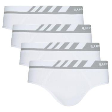 Imagem de Combo Com 4 Cuecas Slip Microfibra Sem Costura Lupo Original, Branco, 