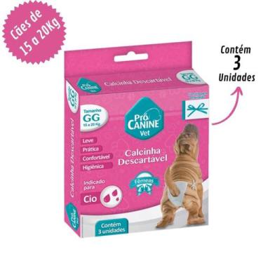 Imagem de Calcinha para Cachorro GG Descartável 3 Unidades PróCanine