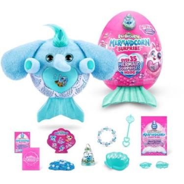 Imagem de Rainbocorns Mermaidcorn Sereia Surpresa Série 7 Grande Azul Claro F012