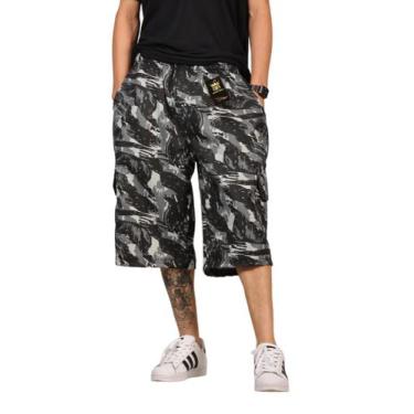 Imagem de Bermuda Cargo Masculina Camuflada Exercito Táctica Street skate e casu
