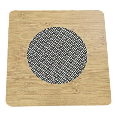 Imagem de Descanso de Panela Suporte para Panelas Quentes Quadrado de Madeira - 