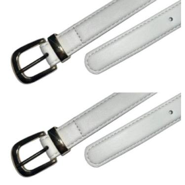 Imagem de KIT 02UN Cinto Feminino Fivela Dourada material sintético Liso Casual 