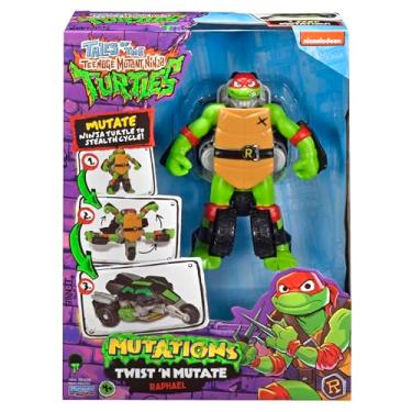 Imagem de Tales of Teenage Mutant Ninja Turtles: Mutations Twist N Mutate Raphael. Transforma-se de figura de ação em veículo furtivo