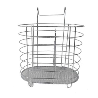 Imagem de Porta Talher/Escorredor Duplo P/Mesa Aramado Em Aço Inox