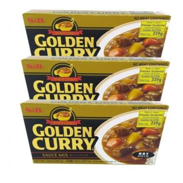 Imagem de Curry Golden S&b Karakuchi Forte 220g (Kit com 3)