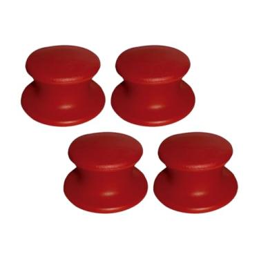 Imagem de 4 Pomel puxador de baquelite vermelhos premium pegador tampa de vidro para panelas e frigideiras
