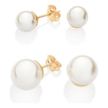 Imagem de Kit Brinco Formado Por Um Par Com Duas Péro 527245 - ROMMANEL, Perola,