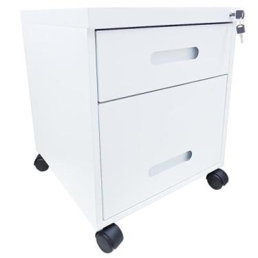Imagem de Arquivo Gaveteiro Volante de Aço 2 Gavetas Home Office Branco - ULTRA 