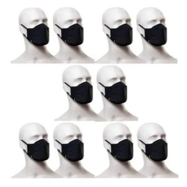 Imagem de Kit com 10 Máscaras Protetoras Lupo 36004-904 Pretas, Preto, U