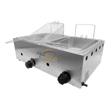 Imagem de Fritadeira Fritador Inox A Gás Para Batatas Salgados - Fergold