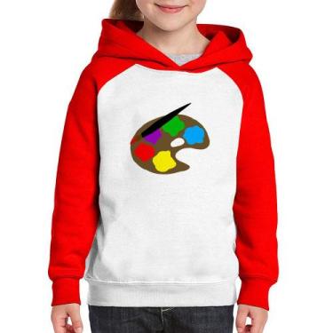 Imagem de Moletom Infantil Paint Colors Artboard - Foca na Moda, Branco, Vermelh