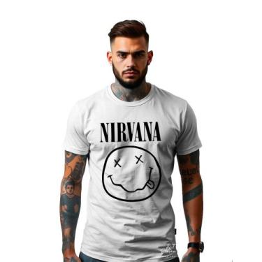 Imagem de Camiseta Personalizada Estampa Nirvana Masculina Algodão Estampada Gol