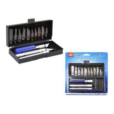 Imagem de Kit Estilete de Precisão 3 Cabos 13 Lâminas - EST-13 - ds