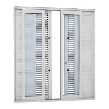 Imagem de Porta Balcão de Correr em Alumínio Multiflex 216 x 250 x 17,5 cm 6 Fol