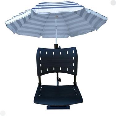 Imagem de Cadeira para barco giratória prática dobrável com suporte de guarda so