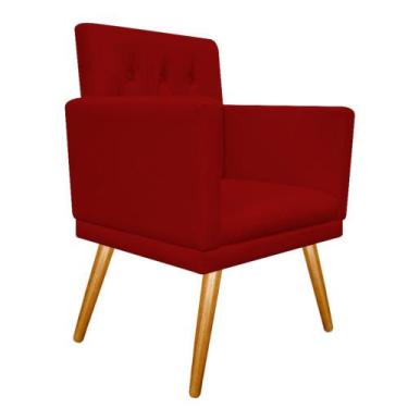 Imagem de Poltrona Decorativa Nanda Pés Palito Mel Sala de Espera Recepção Coran