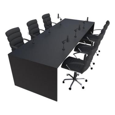 Imagem de Mesa para Podcast 100x220cm Preto - Linha Premium - 1.1 - Marcenaria O