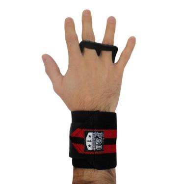 Imagem de Grip com munhequeira Preto com Vermelho Protetor Mão - Pro Trainer, G