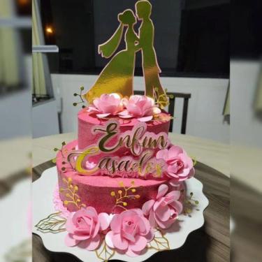 Imagem de Topo de Bolo Enfim Casados                                 - Lulu Mali
