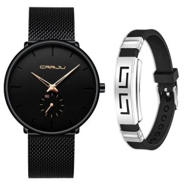 Imagem de Relógio Masculino Casual Luxo Ultra Fino + Pulseira Metal - CRRJU