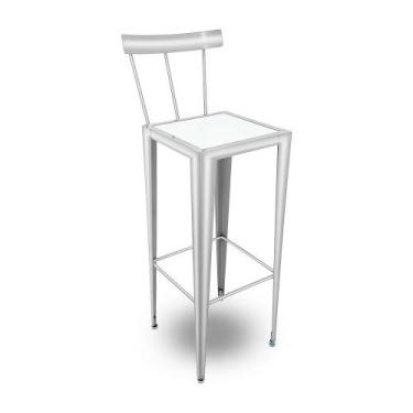 Imagem de Banco Alto Lyon com Encosto Banqueta Alta Para Bar Cozinha Balcão - Ge