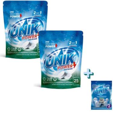 Imagem de 2u Detergente Lava Louças + 1 Pastilha Lava Máquinas Unik - UNIKPOWER