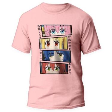 Imagem de Camiseta Bocchi the Rock Band Anime 5 Unissex Rosa - Kamisetas Otaku, 