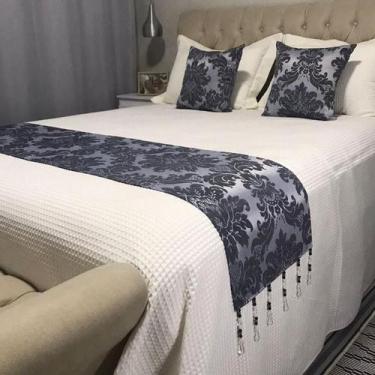 Imagem de Peseira Casal/Queen Com Pedraria Jacquard 2 Capas Almofadas - INGRID B