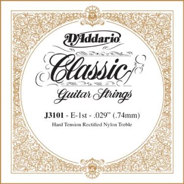 Imagem de D'Addario Corda única para guitarra clássica retificada J3101, tensão rígida, primeira corda