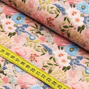Imagem de Tecido Estampado Para Patchwork - Clube Mais Criativo : Rosas Fundo Ro