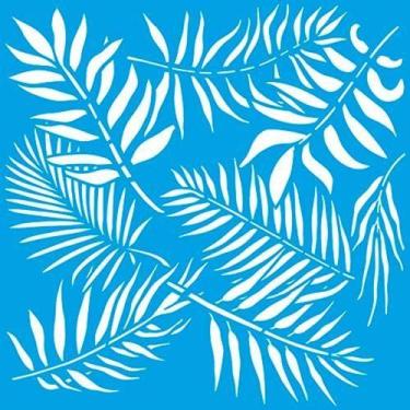 Imagem de Stencil Litoarte Rose Ferreira 20 x 20 cm - STXX-065 Estampa De Folhas