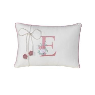 Imagem de Almofada Decorativa Personalizada Bordada com Inicial do Nome Rose - B