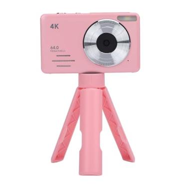 Imagem de Câmera digital 4K 64MP, Câmera de vídeo compacta de foco automático de 2,88 polegadas com zoom digital de 18X, Multifuncional Apontar e Atirar Câmara Digital com Tripé (Rosa)