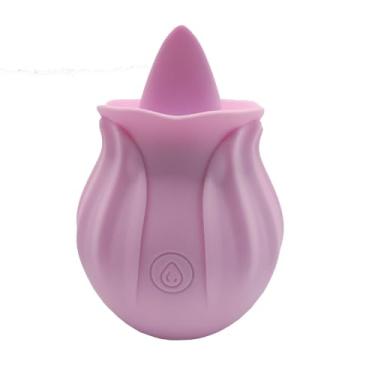 Imagem de Estimulador vibrador de brinquedo sexual rosa para lamber o clitóris para mulheres, brinquedos sexuais para casais de mulheres adultas com 10 modos, vibrador de mamilo mini clitóris feminino (Cor rosa)