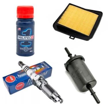 Imagem de Kit Revisão Vela Iridium E Filtro Titan fan 160 + militec-1 - NGK