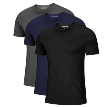 Imagem de Kit 3 Camisetas Masculinas Dry Fit Academia Anti Suor Basica Lisa Corr