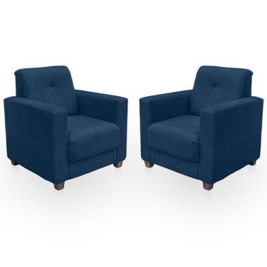 Imagem de Kit Poltrona Cadeira para Sala Confortável Reforçada Veneza Suede - Be