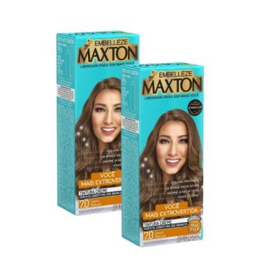 Imagem de Kit 2 Tintura Creme Maxton Louro Natural 7.0