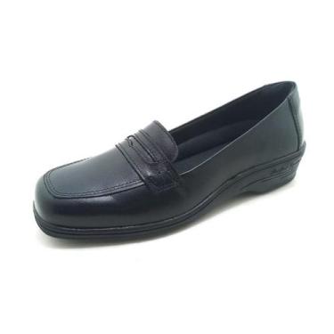 Imagem de Sapatilha Pierrô Feminina Clássica Couro Legítimo Cor Preta, 36