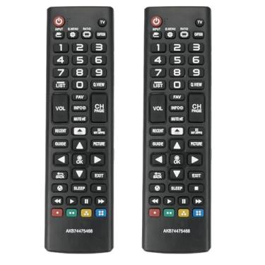 Imagem de (Pacote com 2) AKB74475468 Controle remoto de substituição adequado para LG LCD LED OLED HDTV 3D 4K Smart TV sub AKB74475401 AKB75095330 32LF5850 32LF585B 32LF585BDE 32LF585BSE 32LF5585D 3 2LF585DDE