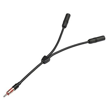 Imagem de Cabo divisor de antena de carro Bingfu adaptador de antena de rádio FM AM, cabo divisor Motorola DIN 1 macho para 2 fêmeas cabo conector para veículo caminhão SUV rádio de áudio estéreo unidade receptor antena