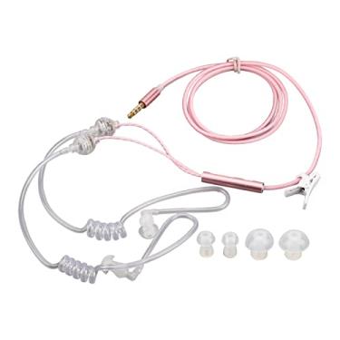 Imagem de Fones de Ouvido Com Tubo de Ar, Ergonômico, Sem Radiação, Redução de Ruído, Portátil, Binaural (Rosa)